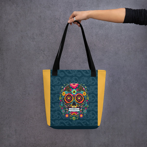 Colorful Dia de los Muertos Tote Bag showcasing Mexican tradition